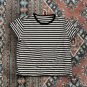 Everlane Black and Cream Boxy Tee